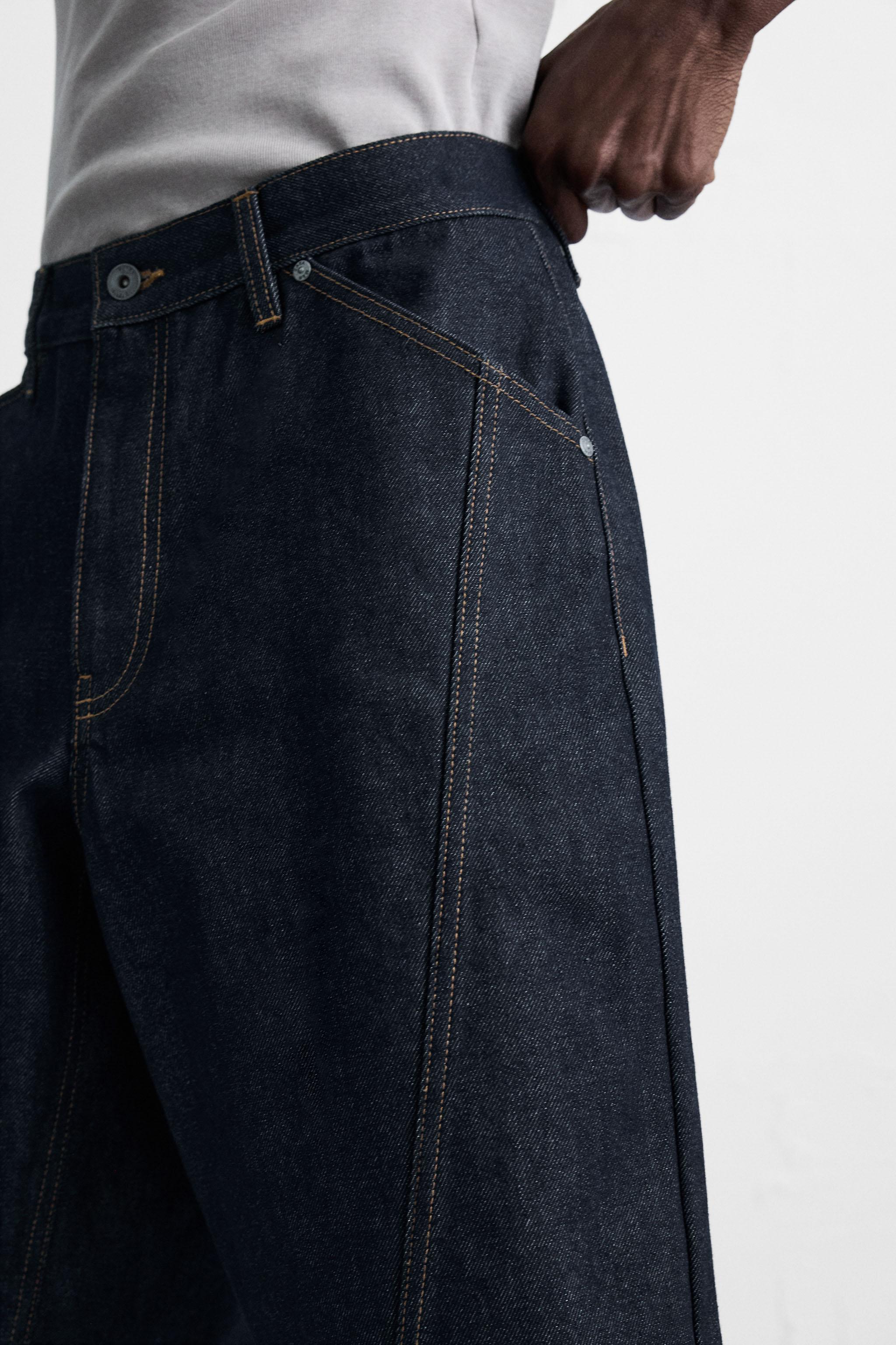 STITCHED BAGGY FIT DENIM SHORTS